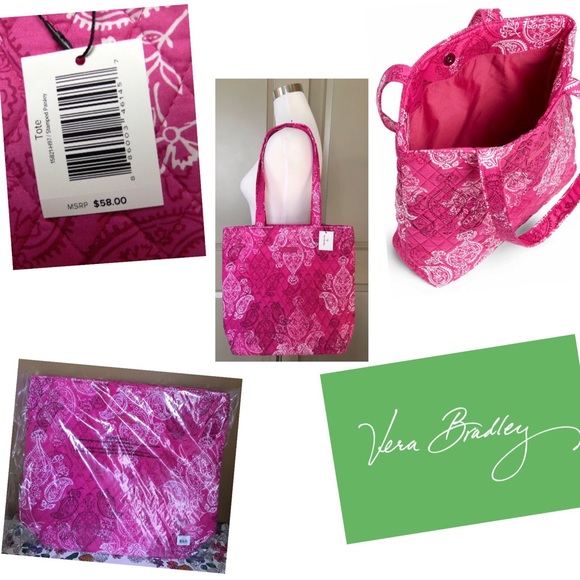 Vera Bradley Stamped Paisley Tote Bag - Picture 3 of 9
